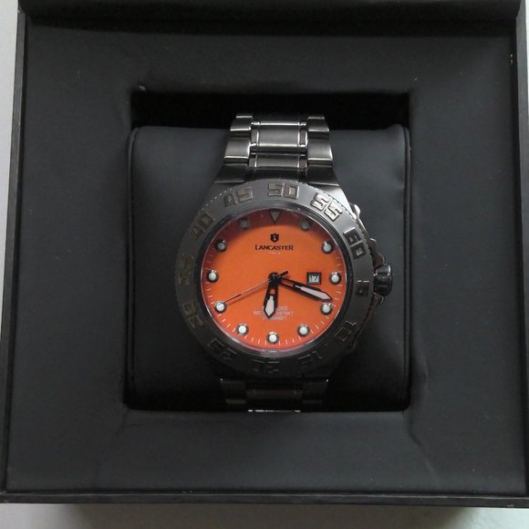 Lancaster Italy Orange Dial Men's Watch - Picture 1 of 3